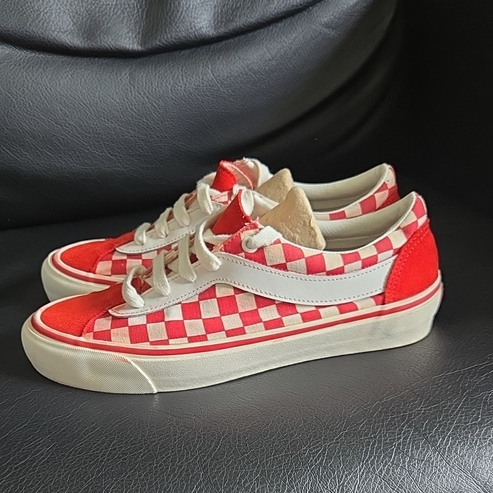 Vans Bold Ni (Checkerboard) Skate Shoes Racing Red VN0A3WLPT1E M8 W9.5